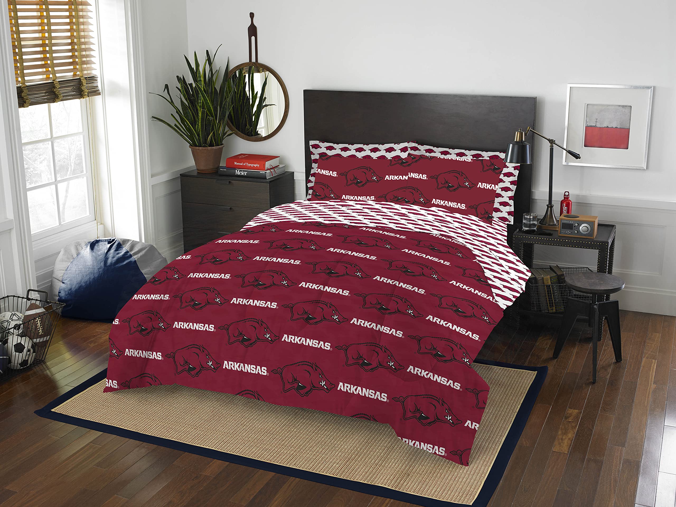 Northwest NCAA Arkansas Razorbacks Unisex-Adult Bed in a Bag Set, Twin, Rotary Image Northwest NCAA Arkansas Razorbacks Unisex-Adult Bed in a Bag Set, Twin, Rotary Image