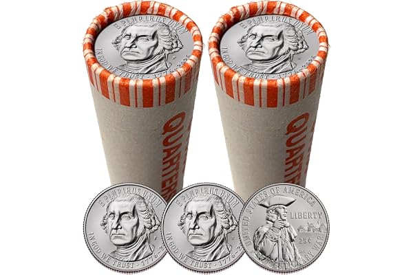 2026 Revolutionary War Quarter 1776-2026 America 250th Anniversary 1-Year Issue Uncirculated Quarter Rolls P&D Set - You Get Both Philadelphia & Denver Mint Roll