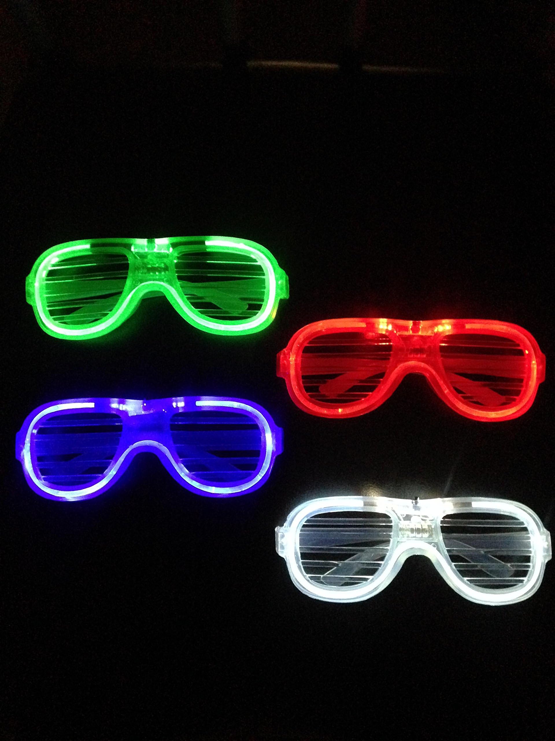 (2 Pack) Rockstar LED Flashing & Light-Up Shades - Funny Amazing Cool Glasses Multicolor Eyewear Props for Clubs Parties & Festivals - [Multicolor Mixed Pack]