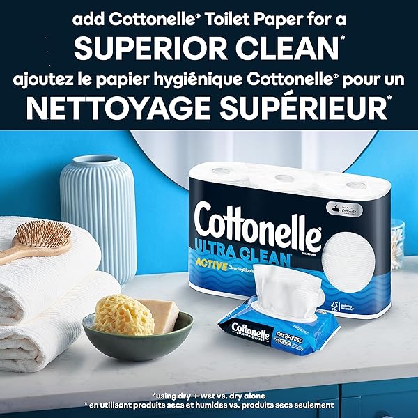 COTTONELLE FRESH CARE FLUSHABLE CLEANSING CLOTHS REFILL, 42 COUNT (PACK OF 2)