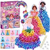 8 PCS Poke in Crafts Art Kits for Girls, Arts and Crafts for Kids Ages 6-12, Girls Toys age 6-8, No Mess DIY Princesses Game Unicorn Craft ﻿Birthday Gifts Toys for 6 7 8 9 10 Year Old Girl Kids
