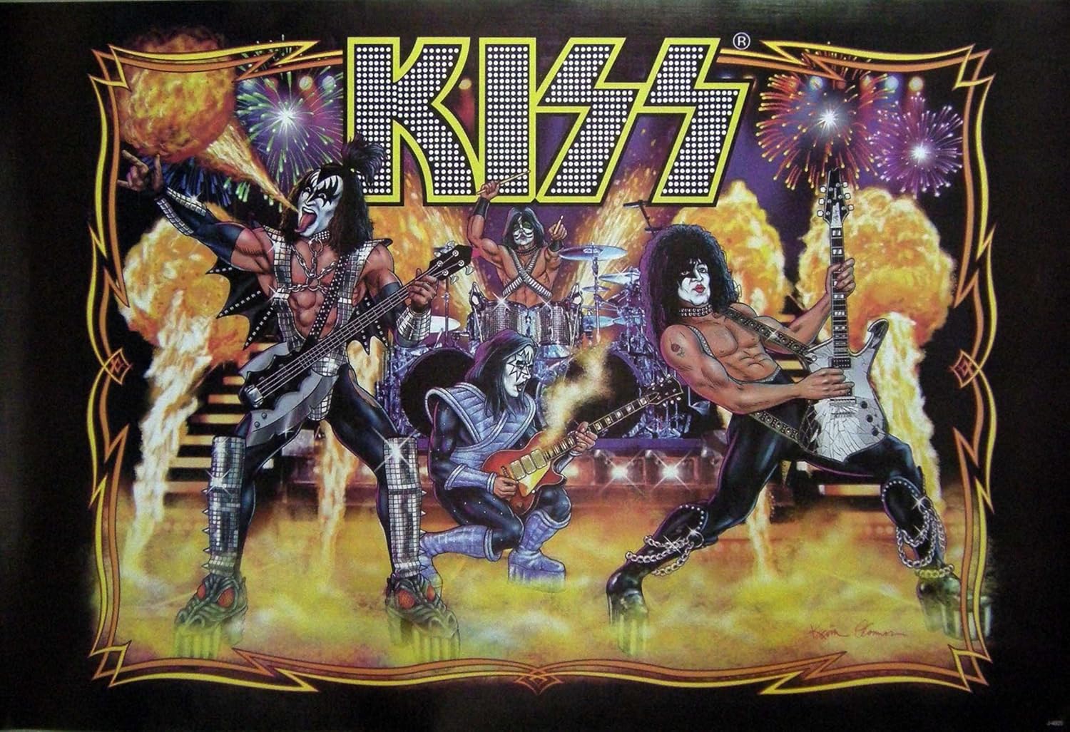 Amazon Kissアメリカハードロックバンド音楽イメージ印刷ポスターサイズ24 X35 S 0370 アートフレーム ポスター オンライン通販