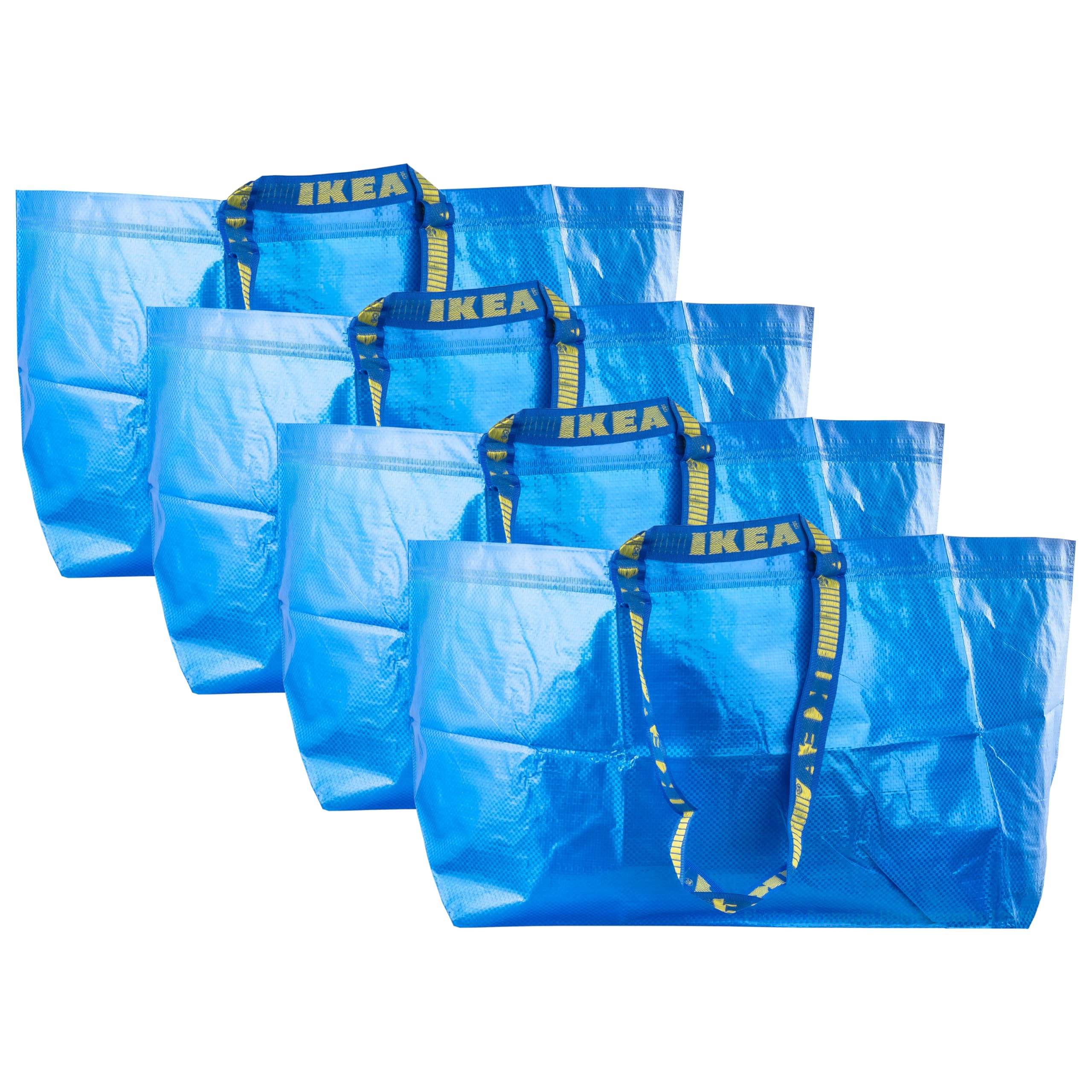 Set of 4 Original FRAKTA Large Blue Carrier Bags, 71 Litres, 55x37x35cm