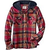 Legendary Whitetails Women's Hooded Heavyweight Stretch Flannel Button Up Shirt