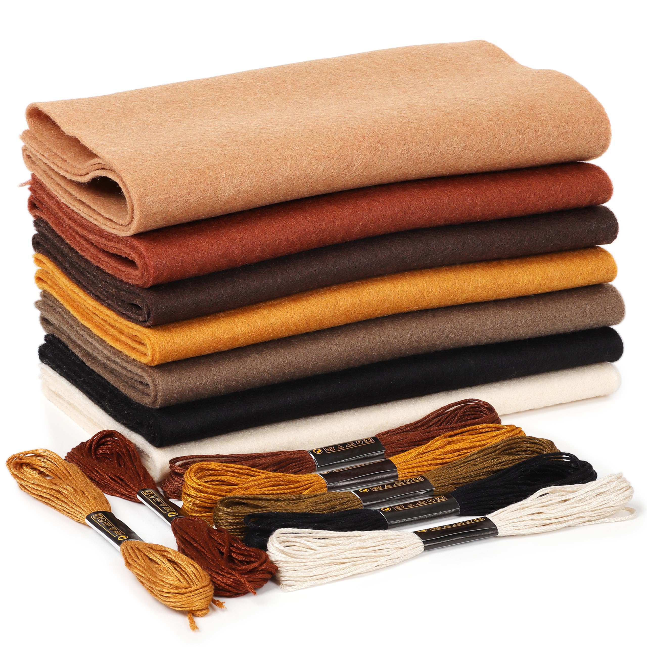 ZAIONE Brown Soft Felt Fabric Sheets 7 Rolls 21 x 90cm Felt Fabric Roll for Mother's Day DIY Crafts — image 1