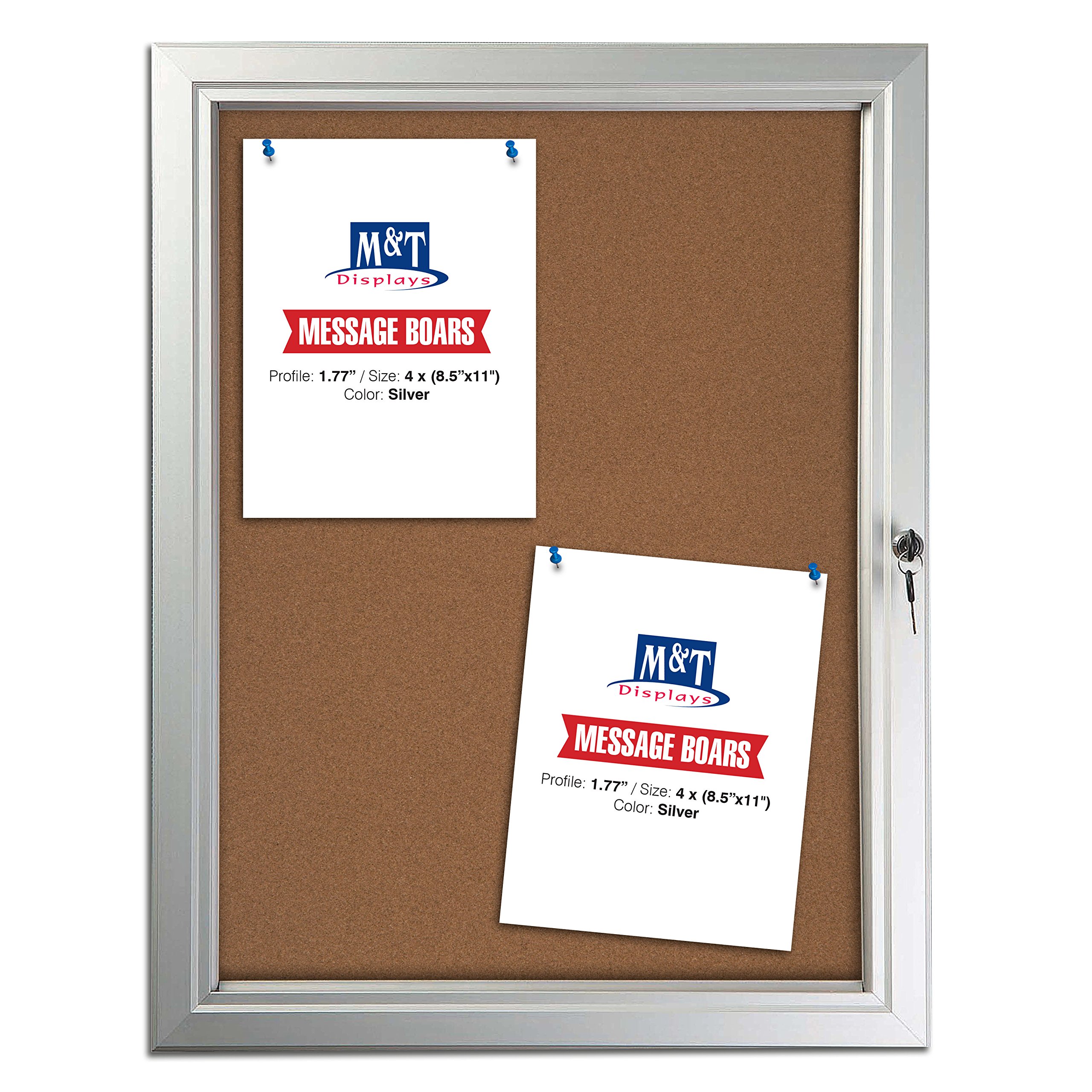 Cork Enclosed Bulletin Board for Outdoor Use with Locking Door