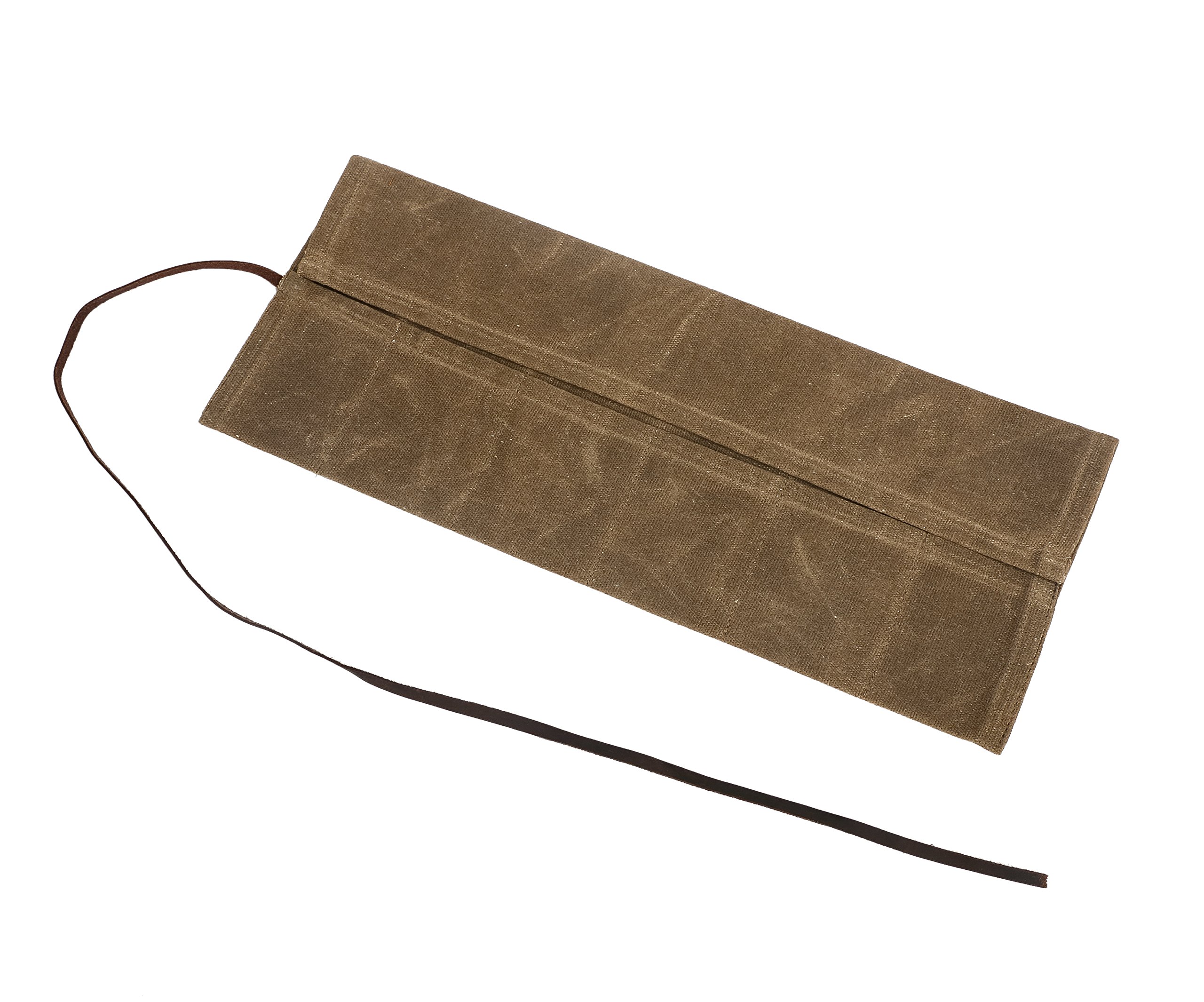 Waxed Canvas Watch Roll Handmade Waterproof Multi-Purpose Travel Case Watch Roll-up Organizer Holds 6 Wristwatches Best Gift for Him Her Boyfriend Girlfriend Mom Dad Wife & Husband HGJ03-I