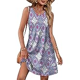 OFEEFAN Summer Dresses for Women Casual Sundress with Pocket Beach Cover Up Swimsuit