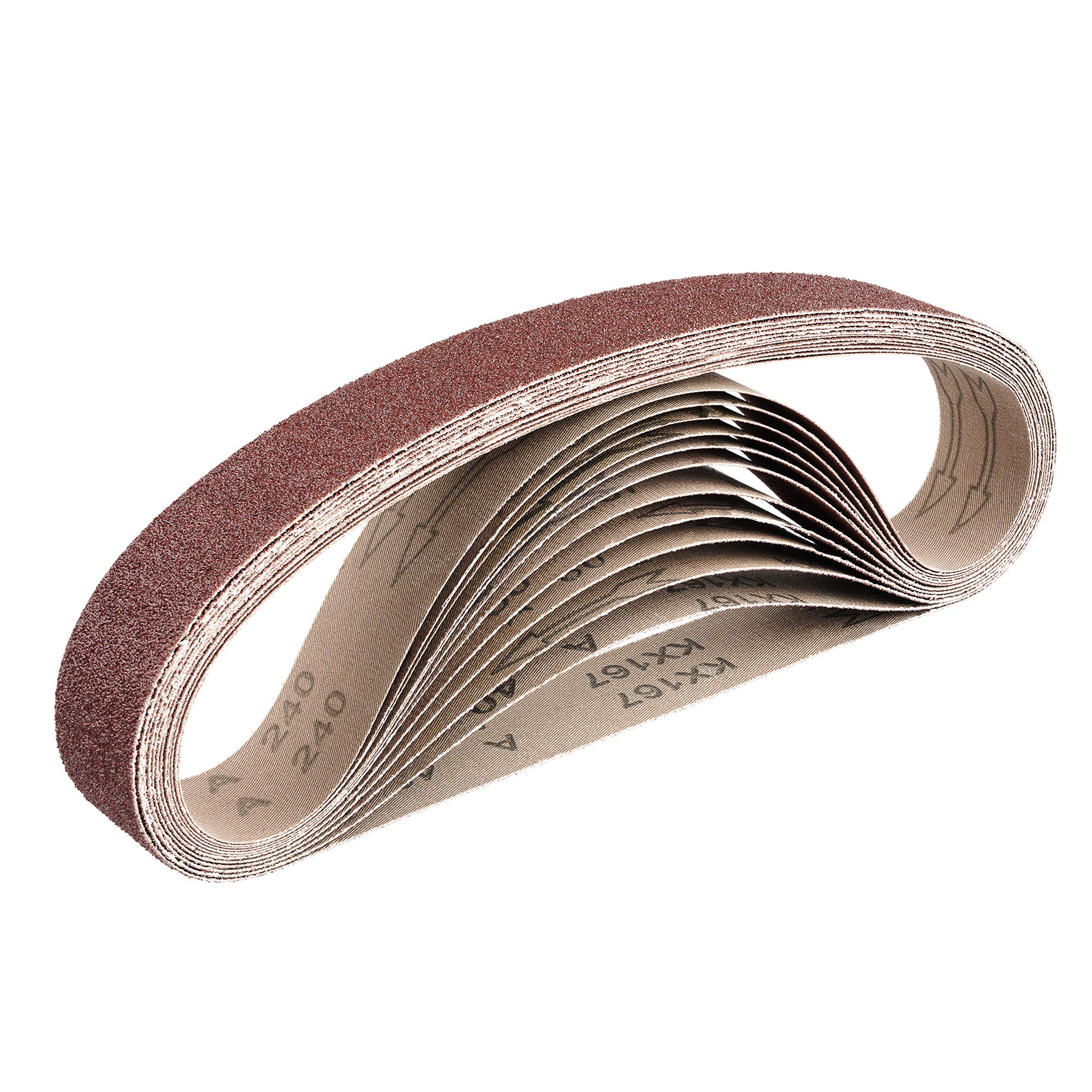 Sanding Belts | Pack of 12 | 40 x 760 mm | 2 Grits Each 40/60/80/120/180/240 | Suitable for Belt Sanders | Sanding Belt Mixpack | by FD-Workstuff