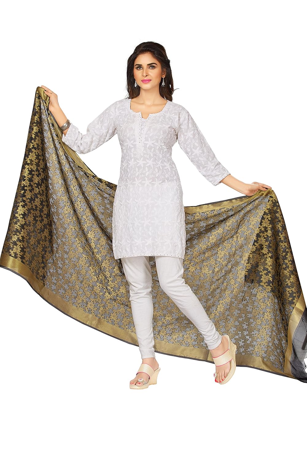 rani saahiba women's cotton silk dupatta