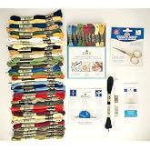 DMC Embroidery Floss Pack, Home Decor, Floss Kit Include 36 Assorted Color Bundle Mouline Cotton White/Black, Tapestry Hand Needles, Embroidery Scissors Needle Threader