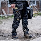DEWALT Harrison Stretch Trouser 36W 33L Black Grey Pro Work Pants view 3