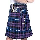DSS KILTS- Adjustable 16 oz Tartan Utility Kilts for Men with Front Detachable Pocket