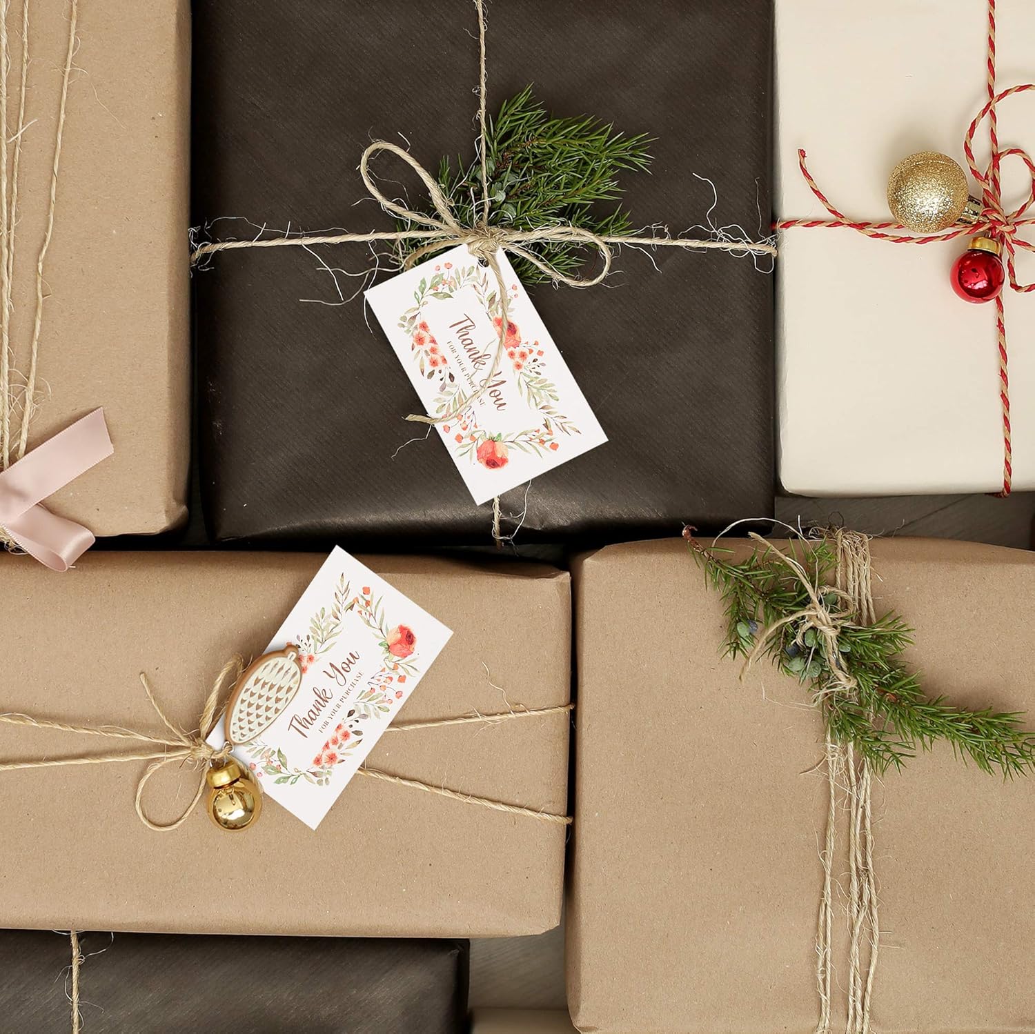 100 Pack Floral Thank You For Your Purchase Cards Business Card Size Thank You For Your Order Cards 2 X 3 5 Inches Office Products Business Cards Fcteutonia05 De