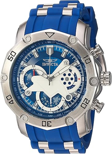 Amazon Com Invicta Men S Pro Diver Stainless Steel Quartz Watch With Silicone Strap Blue 25 Model Watches