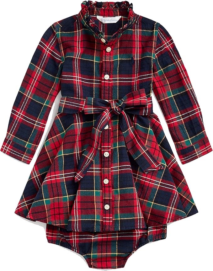 Ralph Lauren Baby Girl's Plaid Shirtdress & Bloomer Clothing