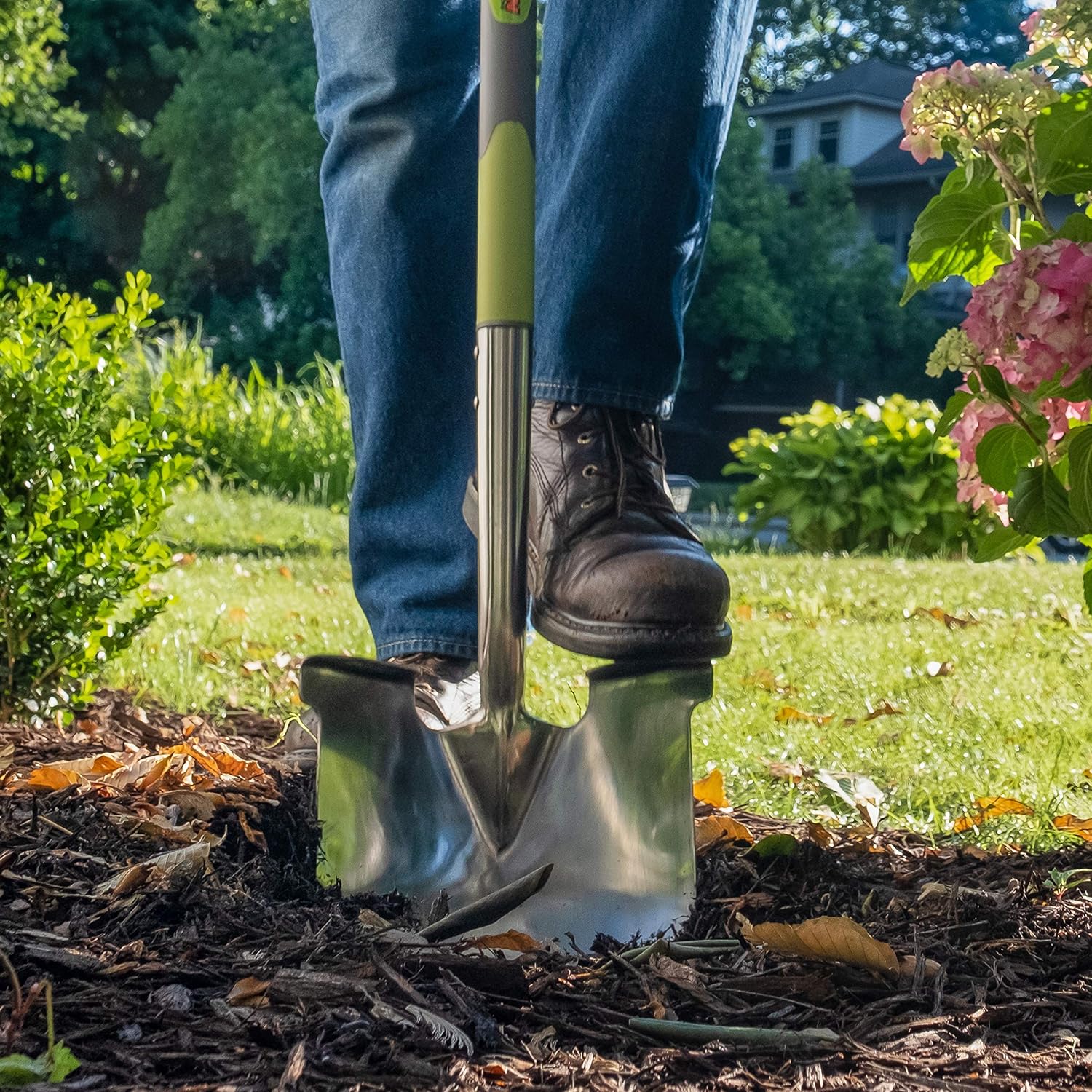 Radius Garden 202 PRO Garden Stainless Steel Shovel, Original Green : Shovel With Ergonomic Handle : Garden & Outdoor