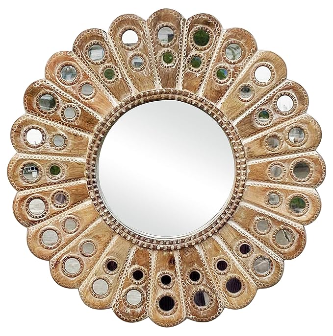 Buy INDIAN TOUCH Natural Antique Decorative Wall Mirror