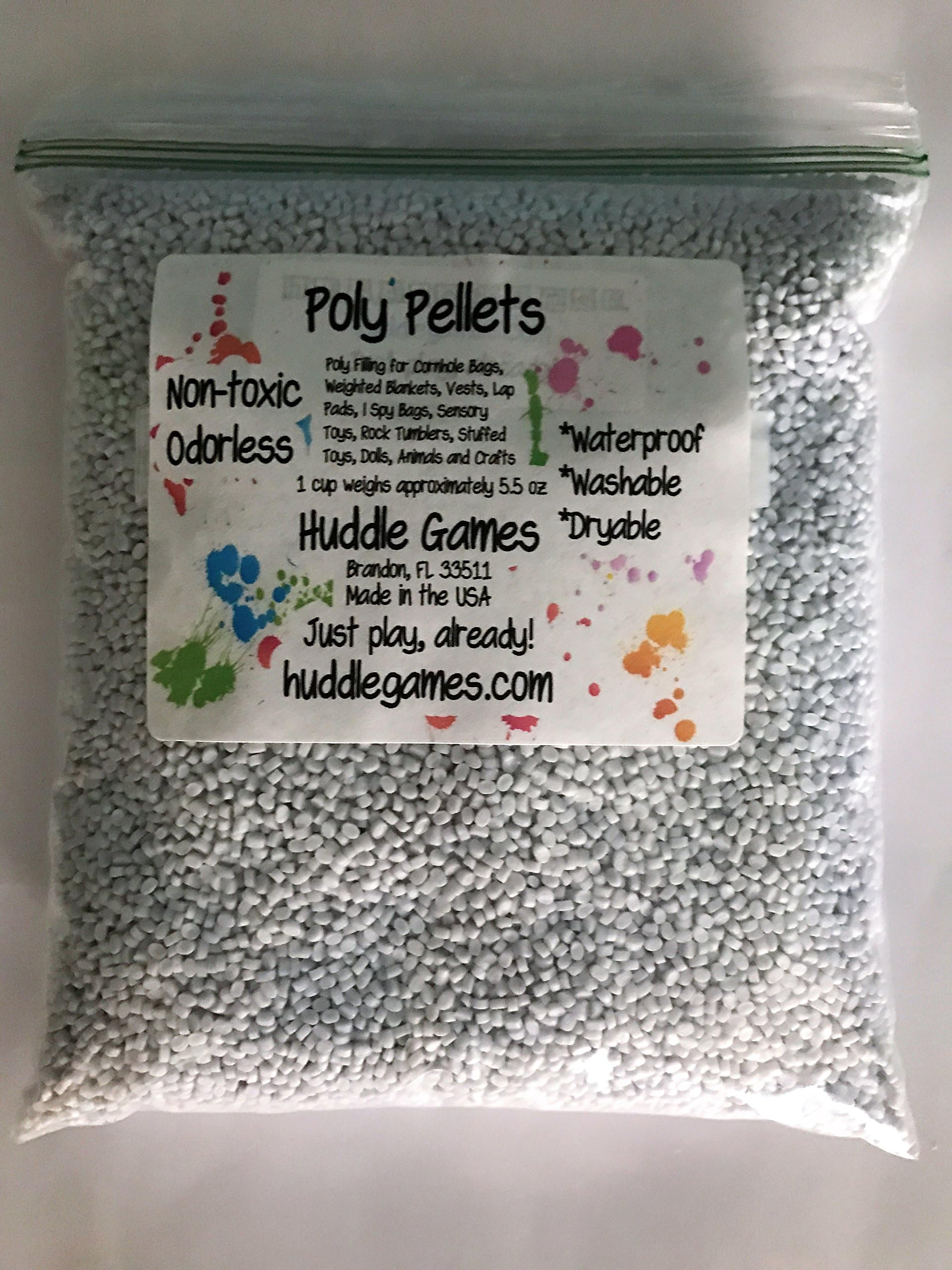 4 lbs Plastic Poly Resin Pellets for Cornhole Bags, Weighted Blankets, Vests and Lap Pads, I Spy Bags, Sensory Toys, Stuffed Dolls, Animals and Crafts