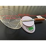 DoubleVillages Stainless Steel Cooking and Kitchen Food Skimmer /Spider Strainer/Spoon Strainer /Mesh Strainer /Food Strainer /Wire Strainer /Slotted Spoon/ with Pear wood handle