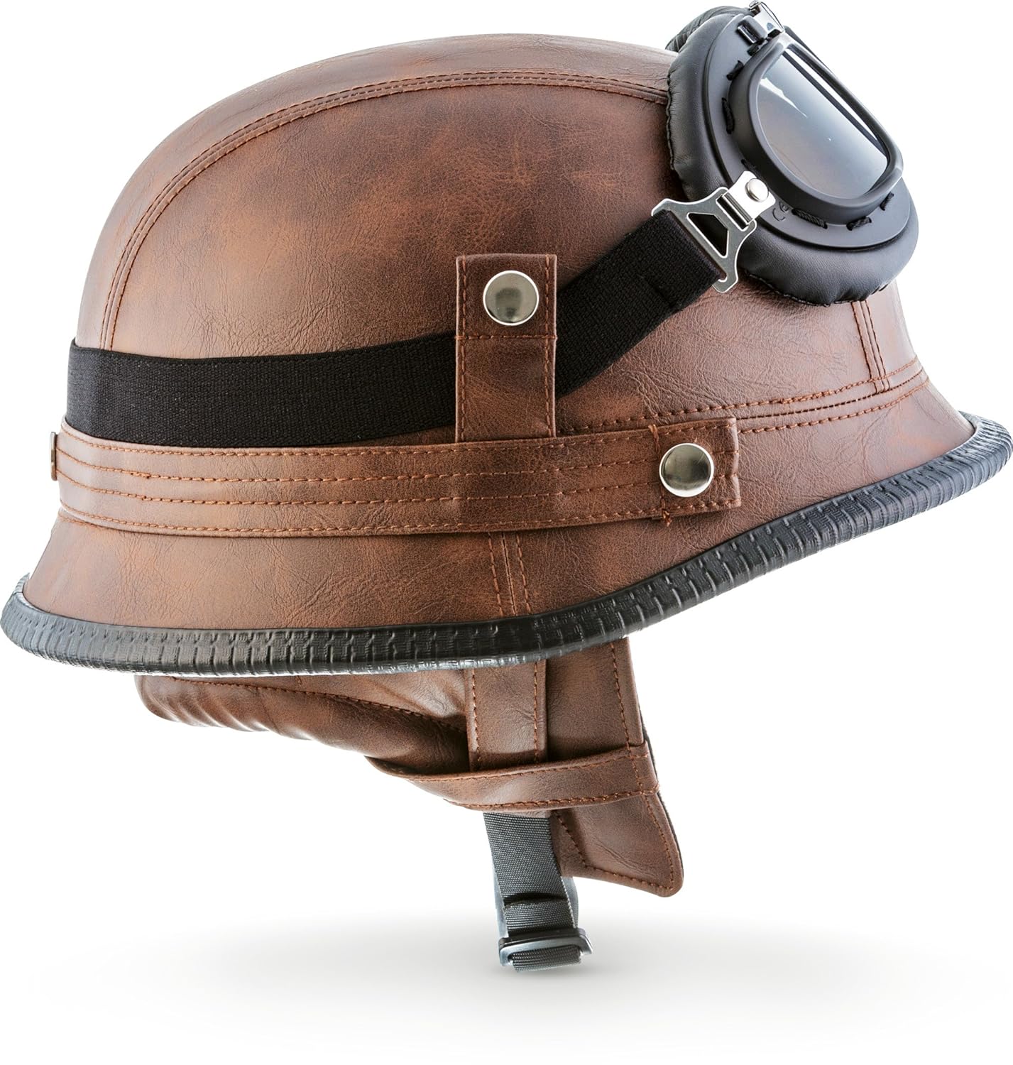 6162cm Moto Helmets® D33Set „Leather Brown“ · BrainCap · Halbschale