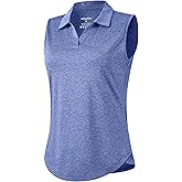 G Gradual Sleeveless Golf Shirts for Women Collared V Neck Tennis Tank Top Cooling Polo UPF 50+ Quick Dry Lightweight