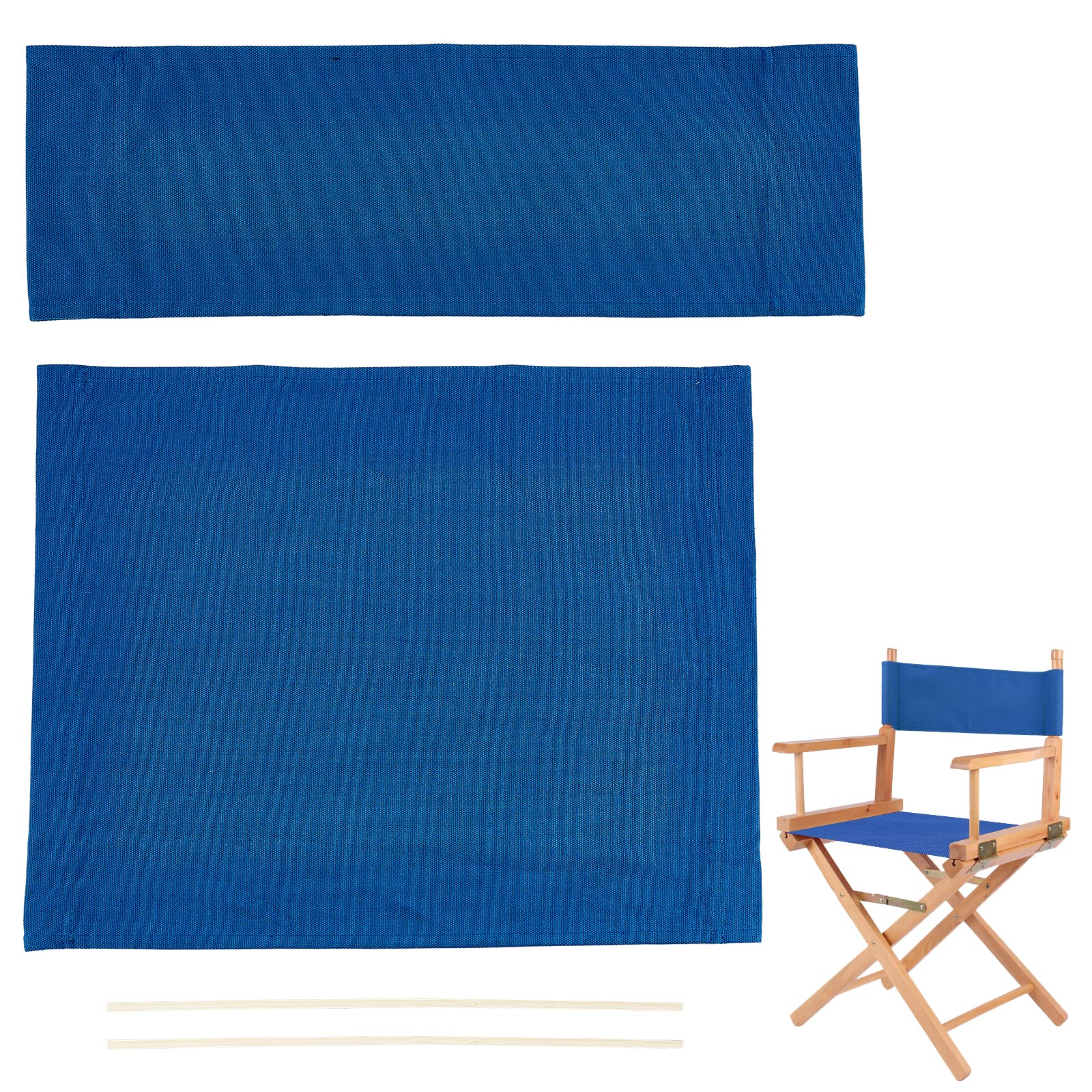 Photo 1 of ***It is used, it is not known if it is missing parts, therefore it is not known if it works 100%.***AHANDMAKER 1 Set Chair Replacement Canvas, Blue Casual Directors Chair Cover Kit Replacement Canvas Seat and Back with Wood Stick for Director Makeup Chai