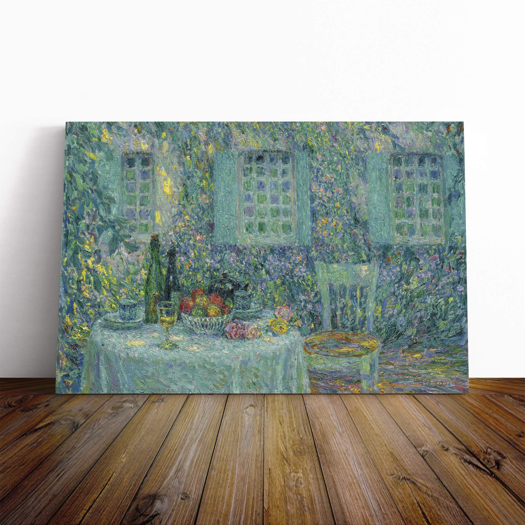 Henri Le Sidaner Al Fresco Canvas Print | Gallery Wrapped 30mm Frame Wall Art | 20x14 inches | Ready to Hang | Modern Picture | Living Room Bedroom Lounge Office