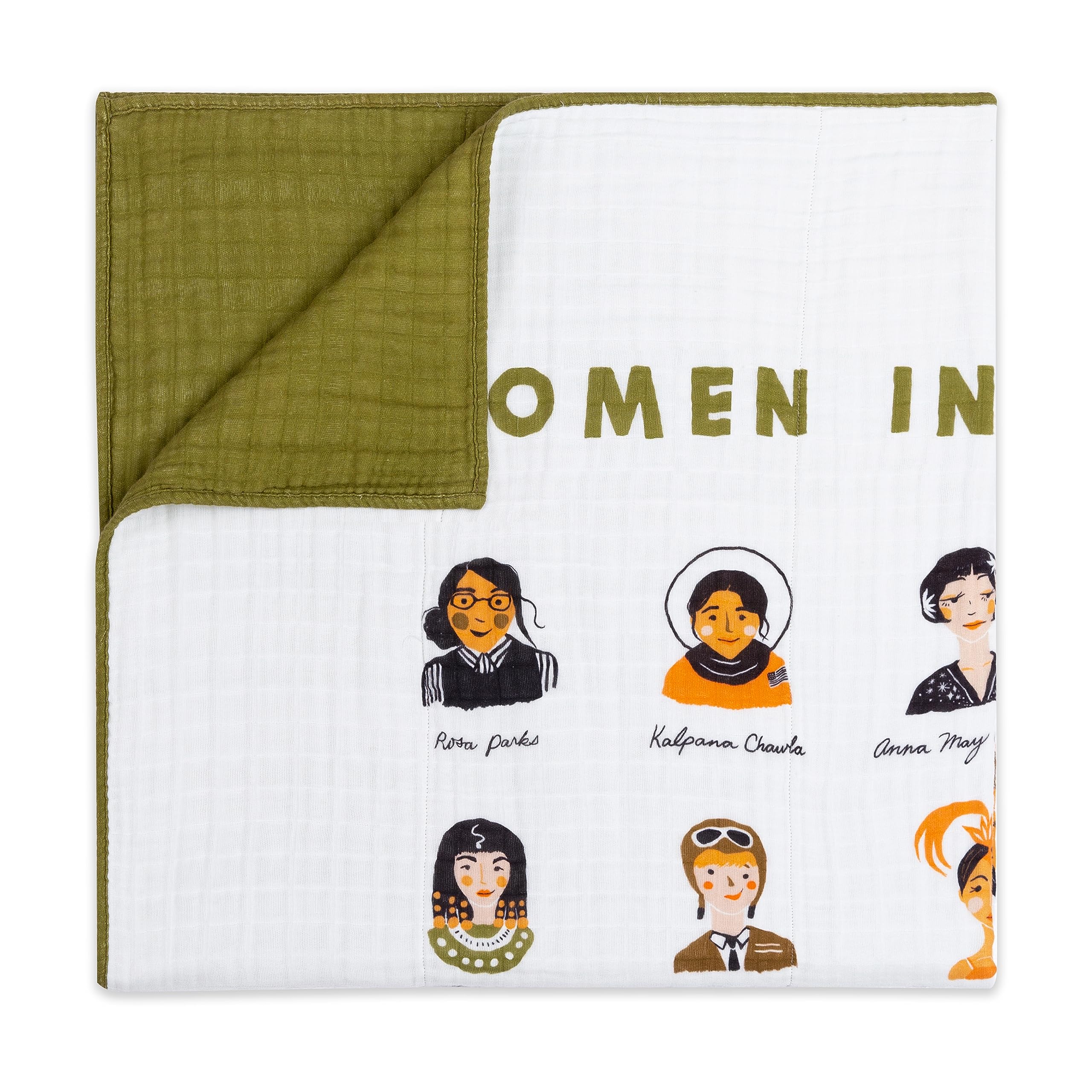 Babyletto 100% Organic Cotton Quilt, GOTS-Certified, 3-Layers of Ultra-Soft and Breathable Muslin – Women in History