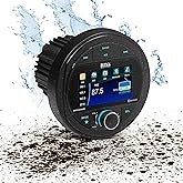 BOSS Audio Systems MGV500B Marine Boat Stereo Gauge Receiver – Bluetooth, No CD DVD Player, AM/FM Radio, 3 Inch Color Screen, Weatherproof