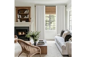 Back Tab 100% Blackout Curtains 84 Inches Long Linen Textured Black Out Curtains Full Light Blocking Thermal Insulated Energy