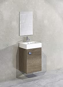 Baikal 280034036 Mueble de baño Lavabo cerámico y Espejo, de una Puerta