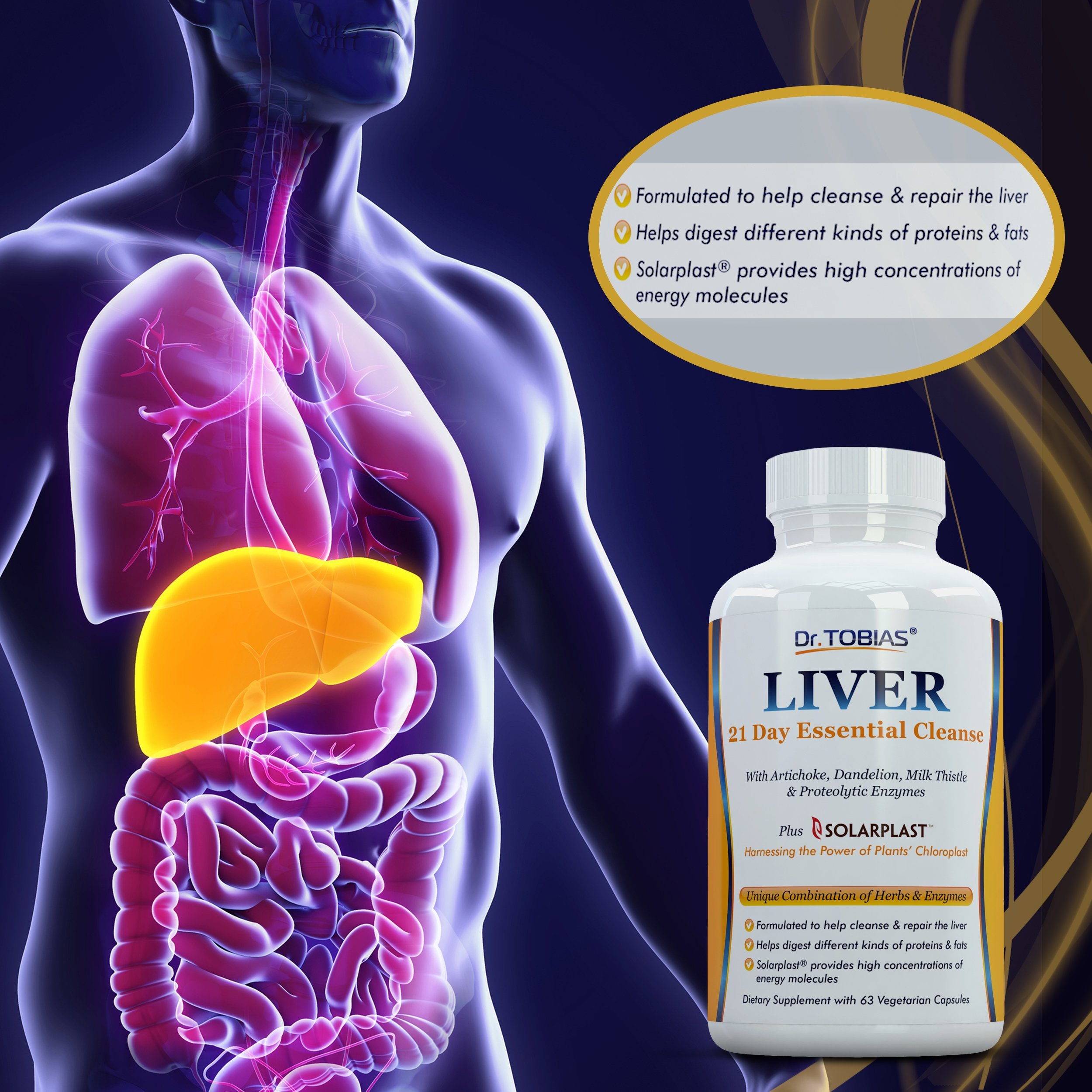 Liver Support Supplement Cleanse Detox Pills Detoxifier Regenerator