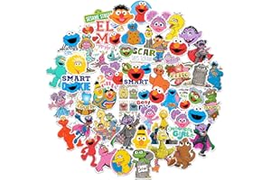 GRAPHICS & MORE Sesame Street Sticker Pack Die Cut Vinyl Large Deluxe Stickers Variety Pack - Laptop, Water Bottle, Scrapbooking, Tablet, Skateboard, Indoor/Outdoor - Set of 50