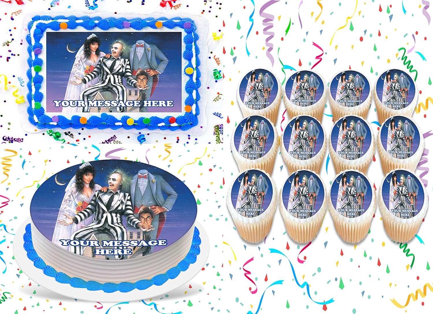 Beetlejuice Cake Topper Edible Image Personalized Cupcakes Frosting ...