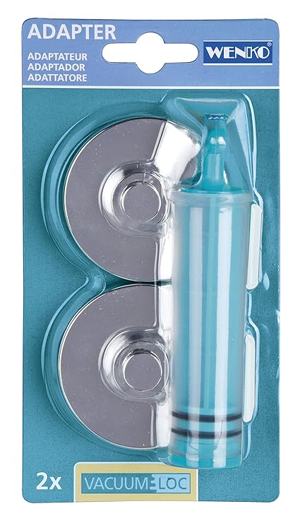 Wenko 20643100 Vacuum-Loc Adapter Premium/Classic - Befestigen ohne bohren, Kunststoff, 6,1 x 2,8 x 6,1 cm, chrom