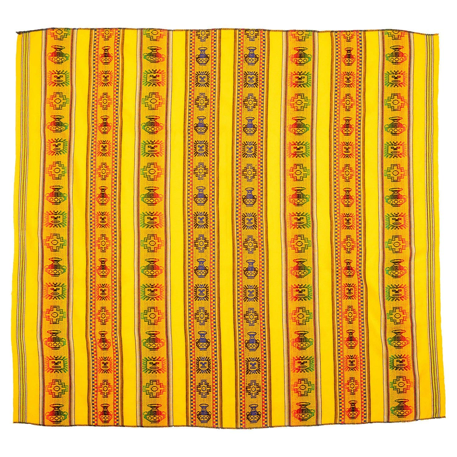 Shamans Market Peruvian Woven Throw Yellow