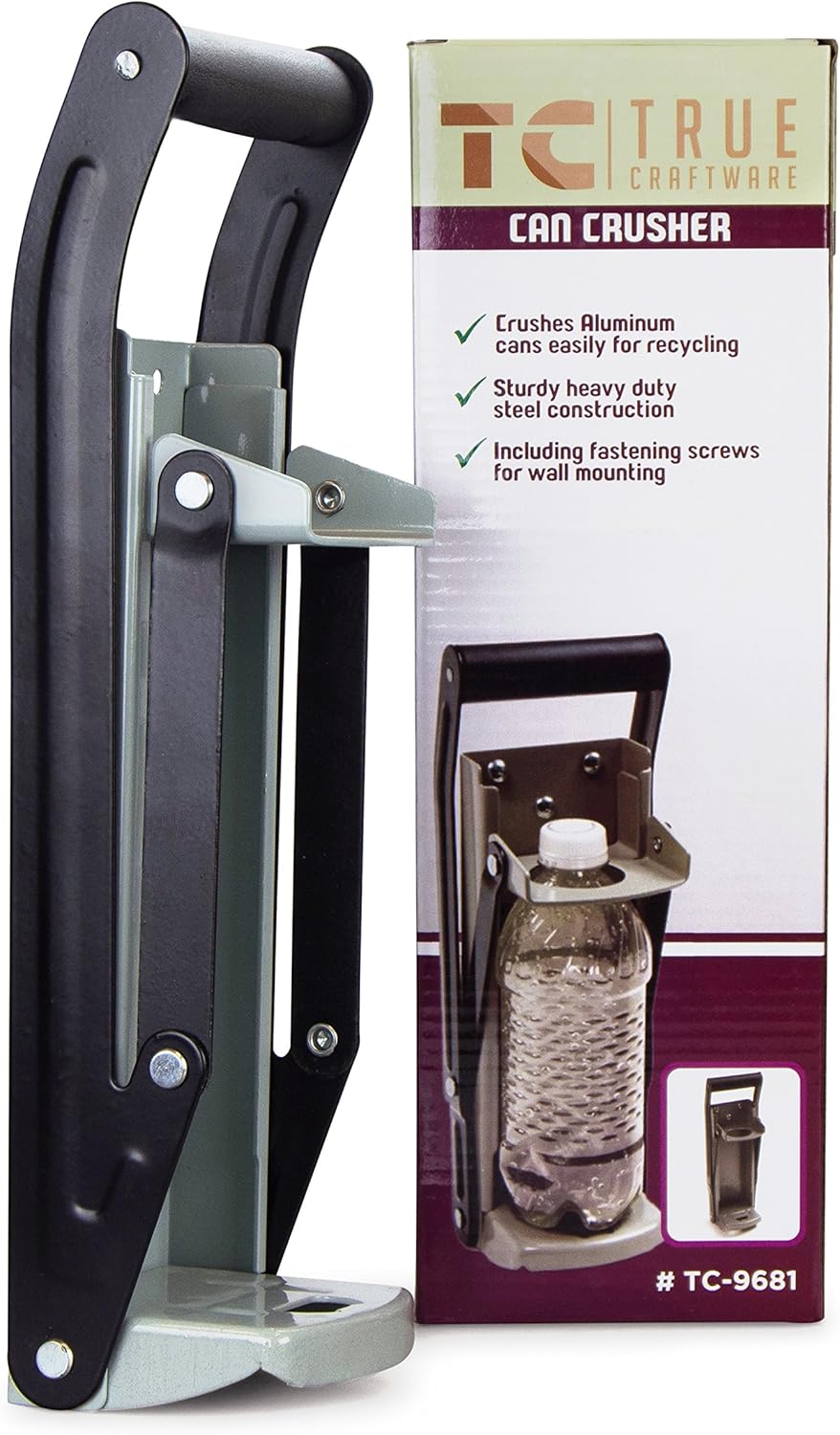 Can and Bottle Crusher for Cans and Plastic Bottles with Mounting