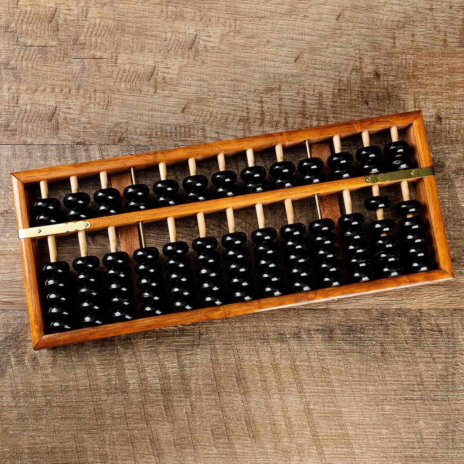13 Digit Japanese Calculator Abacus Wooden Calculating Tool Vintage Old