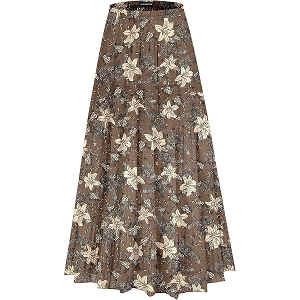 CHICWISH Women's Tulle Tutu Skirt With Velvet Magnolia Print – Double-Layered Mesh Maxi Skirt For Special Occasions