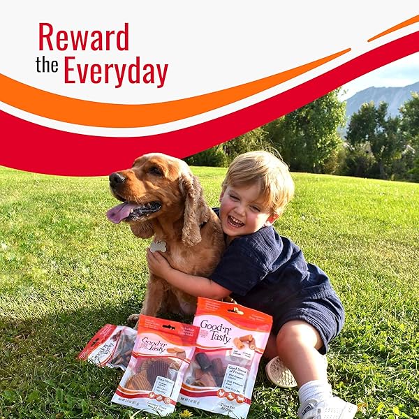 GOOD ‘N’ TASTY TRIPLE FLAVOR STACKS WITH CHEESE, 9 OUNCES, BITE SIZED SNACKS FOR DOGS WITH PREMIUM CHICKEN AND REAL CHEESE