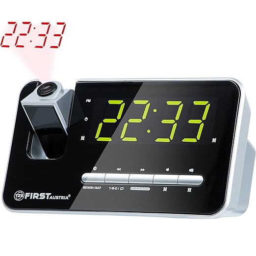 title=Radiosveglia con proiettore | display a LED | proiettore 3 fasi dimmerabile o