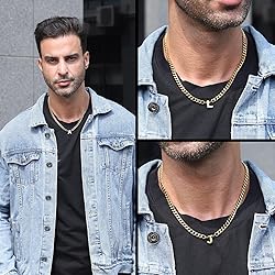 DuoDiner Z Letter Necklace Initial Cuban Link Chain