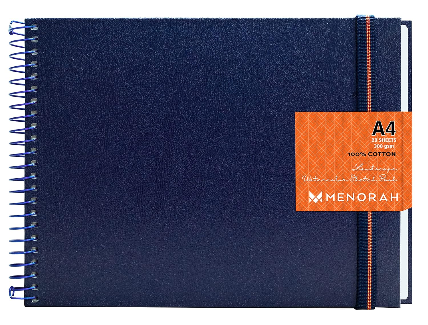 MENORAH A4 Watercolour Sketchbook for Artist, 300 GSM 100 Cotton