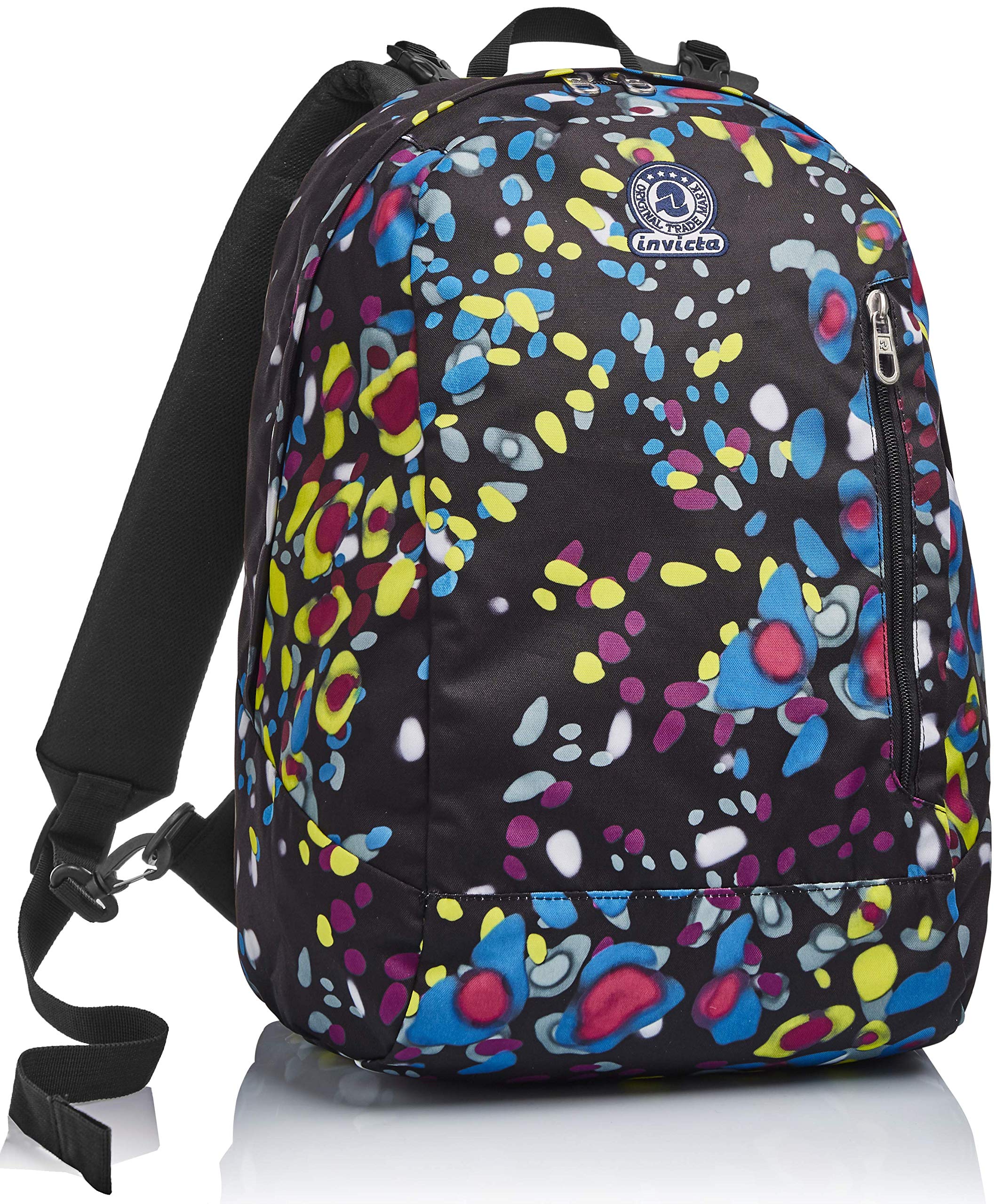 Invicta Backpack, BLACK FANTASY, Eco-friendly Knapsack, Book Bag, for Teen, Girls&Boys, Large Capacity, For School, Sport, Free Time, Double-Sided, Italian Design, multicolor