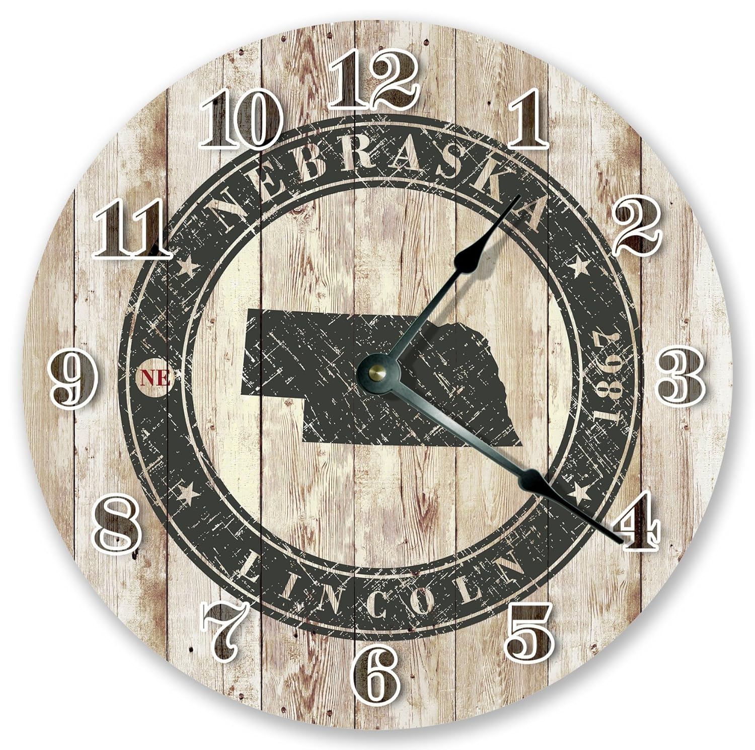 Amazon.com: 21.21" LINCOLN NEBRASKA STATE STAMP CLOCK Large 21.21