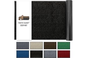 GORILLA GRIP Heavy Duty Traffic Guard Doormat, 72x48, Durable Rubber Backing, Low Profile Indoor Outdoor Door Mat, Stain and 