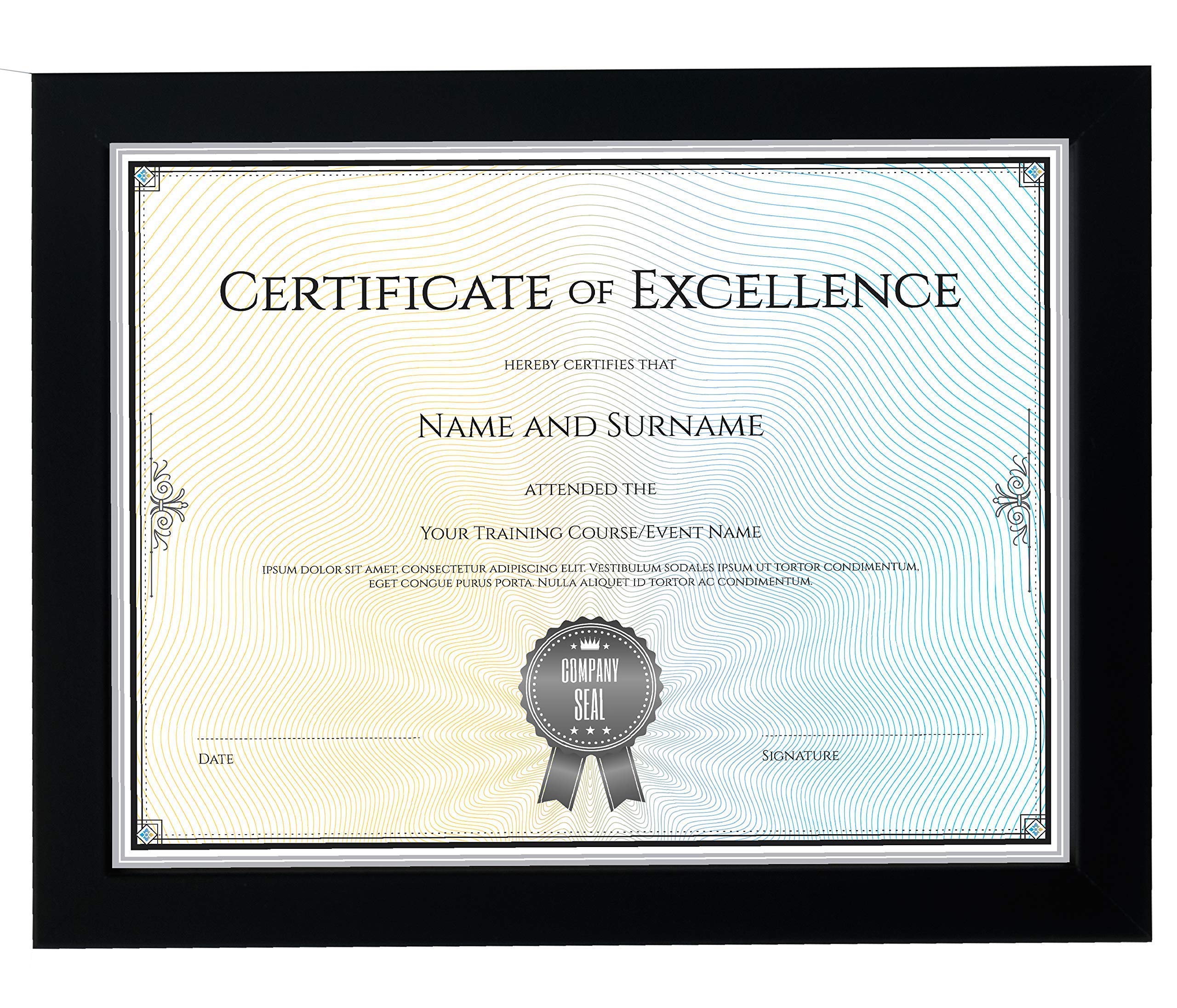BD ART A4 Photo Frame, Certificate Picture Frame 8 x 12'', 21 x 30 cm, BLACK