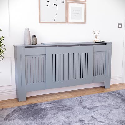 Vida Designs Chelsea Radiator Cover Grey - Adjustable - MDF Cabinet