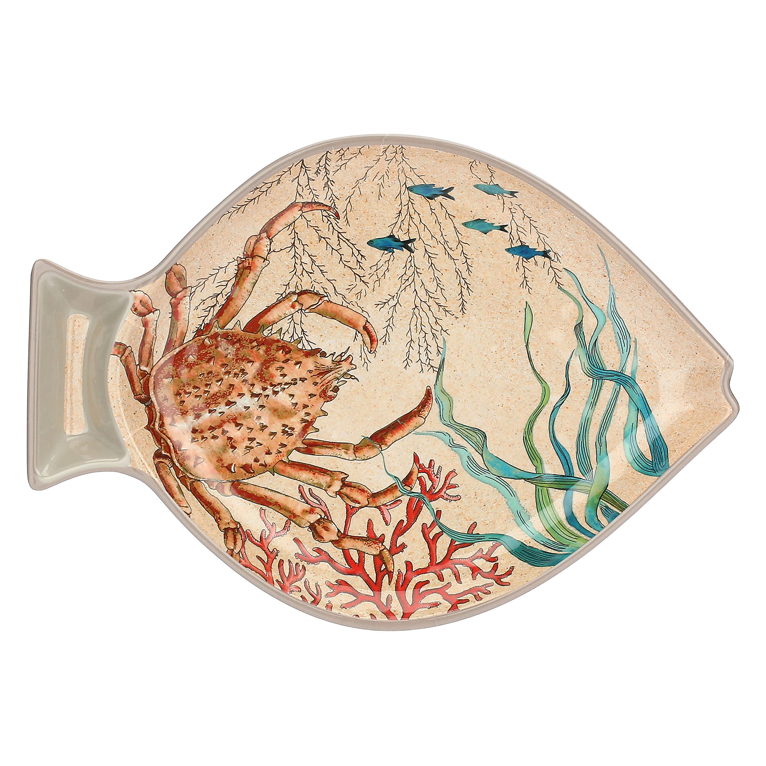 Nador Sea Life Set 2 Fish Plates 100% Melamine 33X23 Cm In Gift Box
